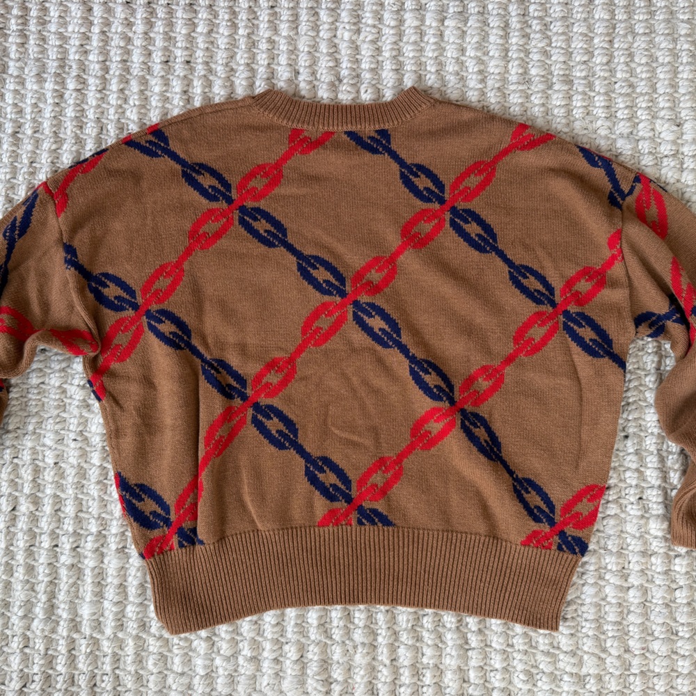 Chain Pattern Brown Sweater - Picture 3 of 4
